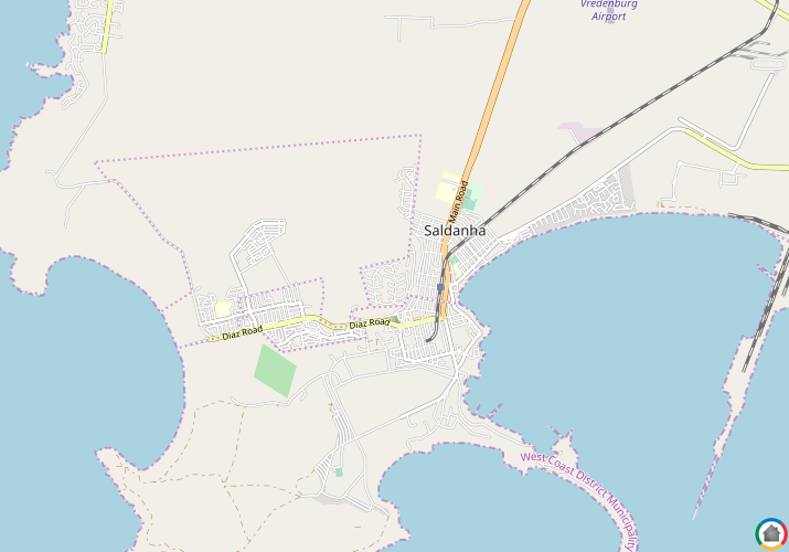 Map location of Hoogland (Saldanha)